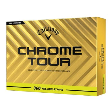 キャロウェイ CHROME TOUR 360 STRIPE クロム ツアー 2025年モデル　ゴルフボール　1ダース（12球入り） 360° イエロー ストライプ 詳細2