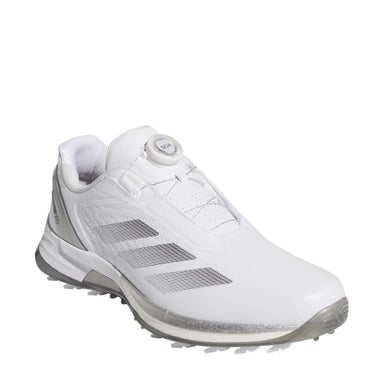 アディダス adidas　アディゼロ ゼッドジー 25 ロー ボア メンズ スパイクレス ゴルフシューズ OMX77 JS1766　2025年モデル ホワイト/メタリック/シルバー 詳細4