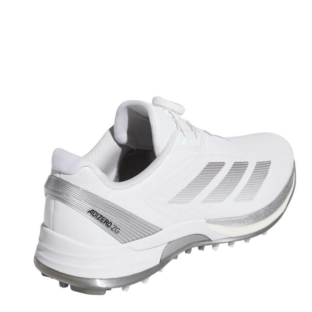 アディダス adidas　アディゼロ ゼッドジー 25 ロー ボア メンズ スパイクレス ゴルフシューズ OMX77 JS1766　2025年モデル ホワイト/メタリック/シルバー 詳細5