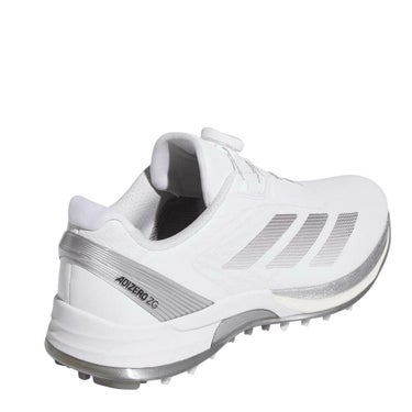 アディダス adidas　アディゼロ ゼッドジー 25 ロー ボア メンズ スパイクレス ゴルフシューズ OMX77 JS1766　2025年モデル ホワイト/メタリック/シルバー 詳細5