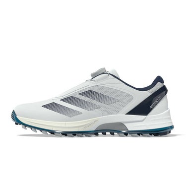 アディダス adidas　アディゼロ ゼッドジー 25 ロー ボア メンズ スパイクレス ゴルフシューズ OMX77 JS1767　2025年モデル ホワイト/インディゴ/シルバー 詳細3