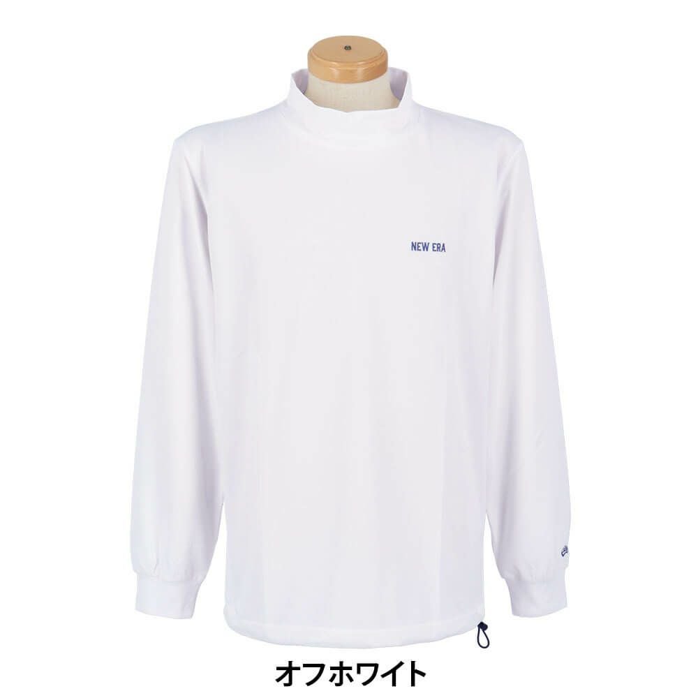 ニューエラ NEW ERA　メンズ 鹿の子 バックプリント 長袖 ハイネックシャツ　2025年モデル オフホワイト