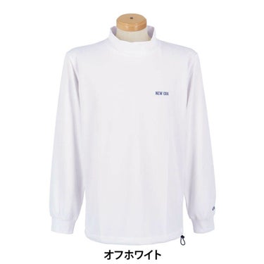 ニューエラ NEW ERA　メンズ 鹿の子 バックプリント 長袖 ハイネックシャツ　2025年モデル オフホワイト