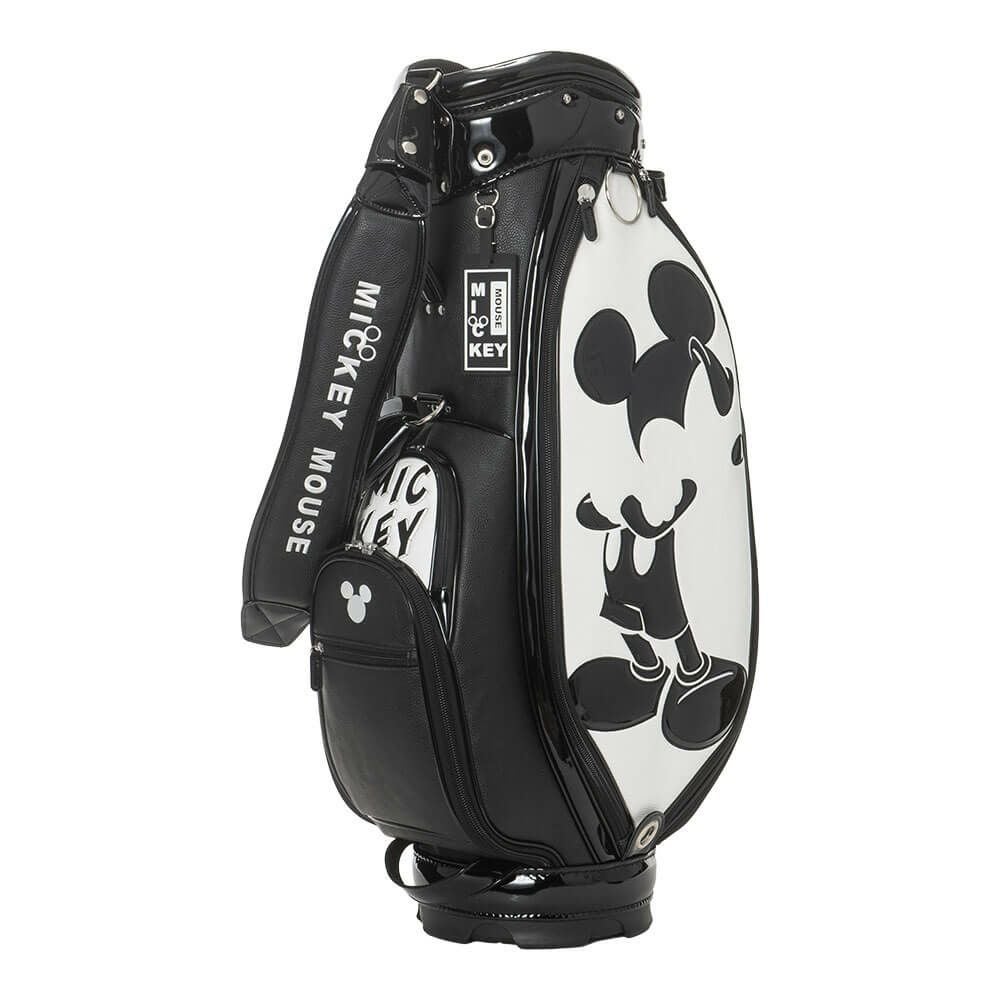 ディズニー モノクローム ミッキー ゴルフ キャディバッグ XYMG5FC1 00 ホワイト　2025年モデル ホワイト