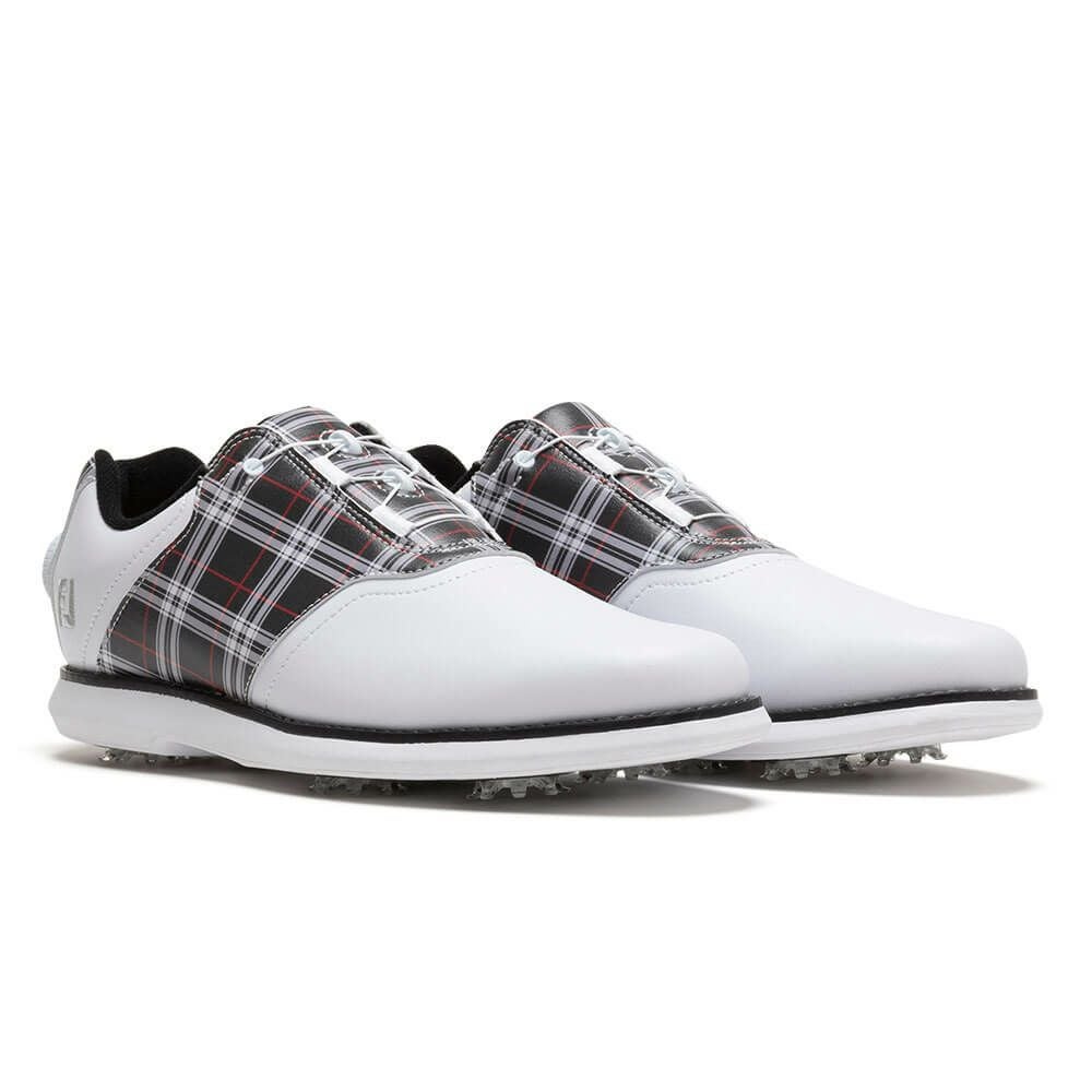 フットジョイ FootJoy イーコンフォート ボア 2025年モデル レディース ソフトスパイク ゴルフシューズ 98768 ホワイト/ブラック/レッド