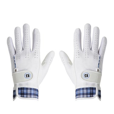 フットジョイ FootJoy　eComfort イーコンフォート 2025年モデル レディース 両手用 ゴルフグローブ FGLE25 WS ホワイト/スカイブルー ホワイト/スカイブルー