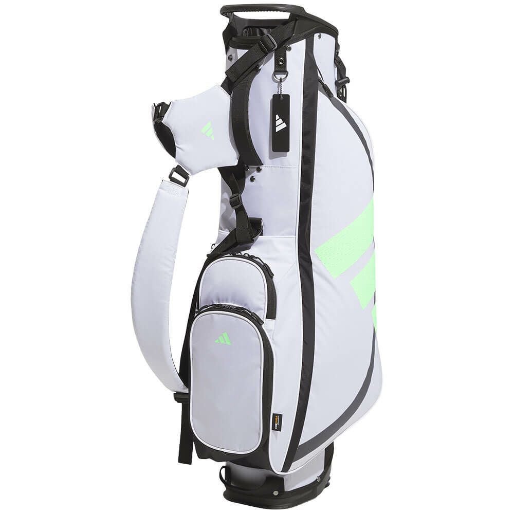 アディダス adidas　メンズ アディゼロ 軽量 コンパクト スタンドバッグ キャディバッグ KVH36 JM3034 ホワイト/ライム　2025年モデル 詳細1