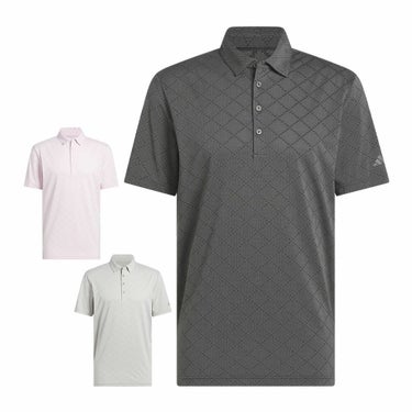 アディダス adidas　メンズ ジャガード 半袖 ボタンダウン ポロシャツ JVU15　2025年モデル 詳細1