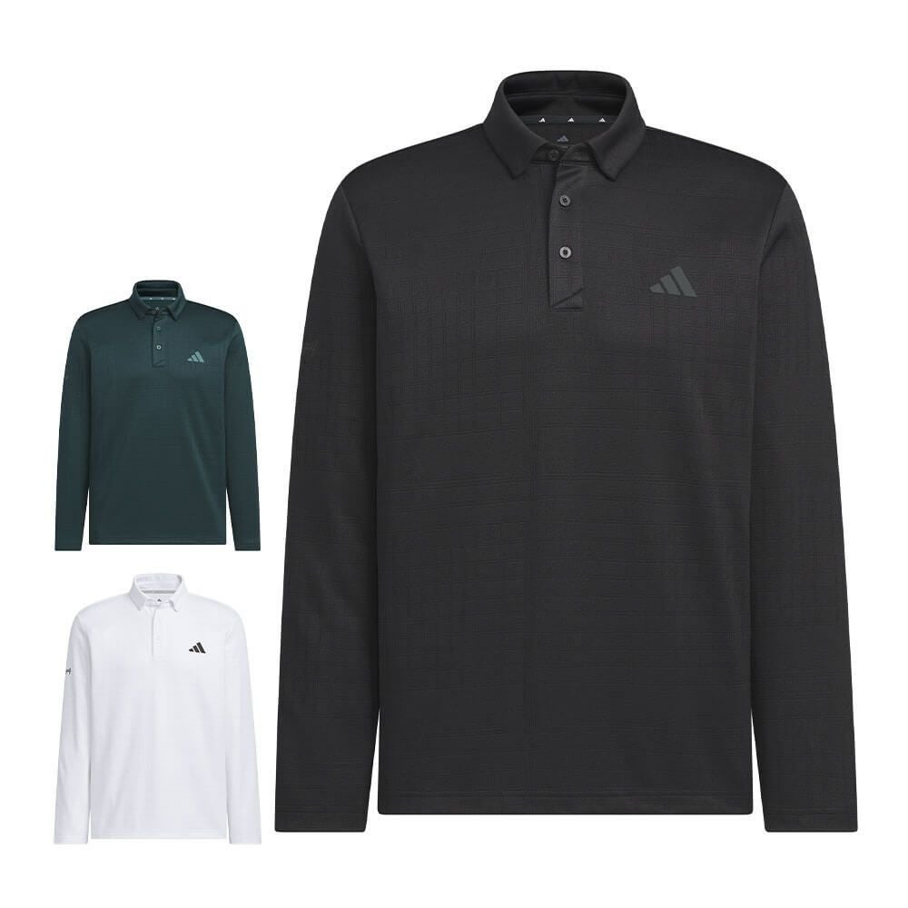 アディダス adidas メンズ シーズナルジャガード 長袖 ポロシャツ