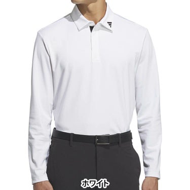 アディダス adidas　メンズ アディゼロ ジャガード 長袖 ポロシャツ JWJ84　2025年モデル ホワイト