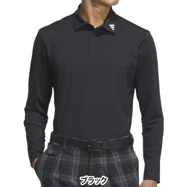 アディダス adidas　メンズ アディゼロ ジャガード 長袖 ポロシャツ JWJ84　2025年モデル ブラック