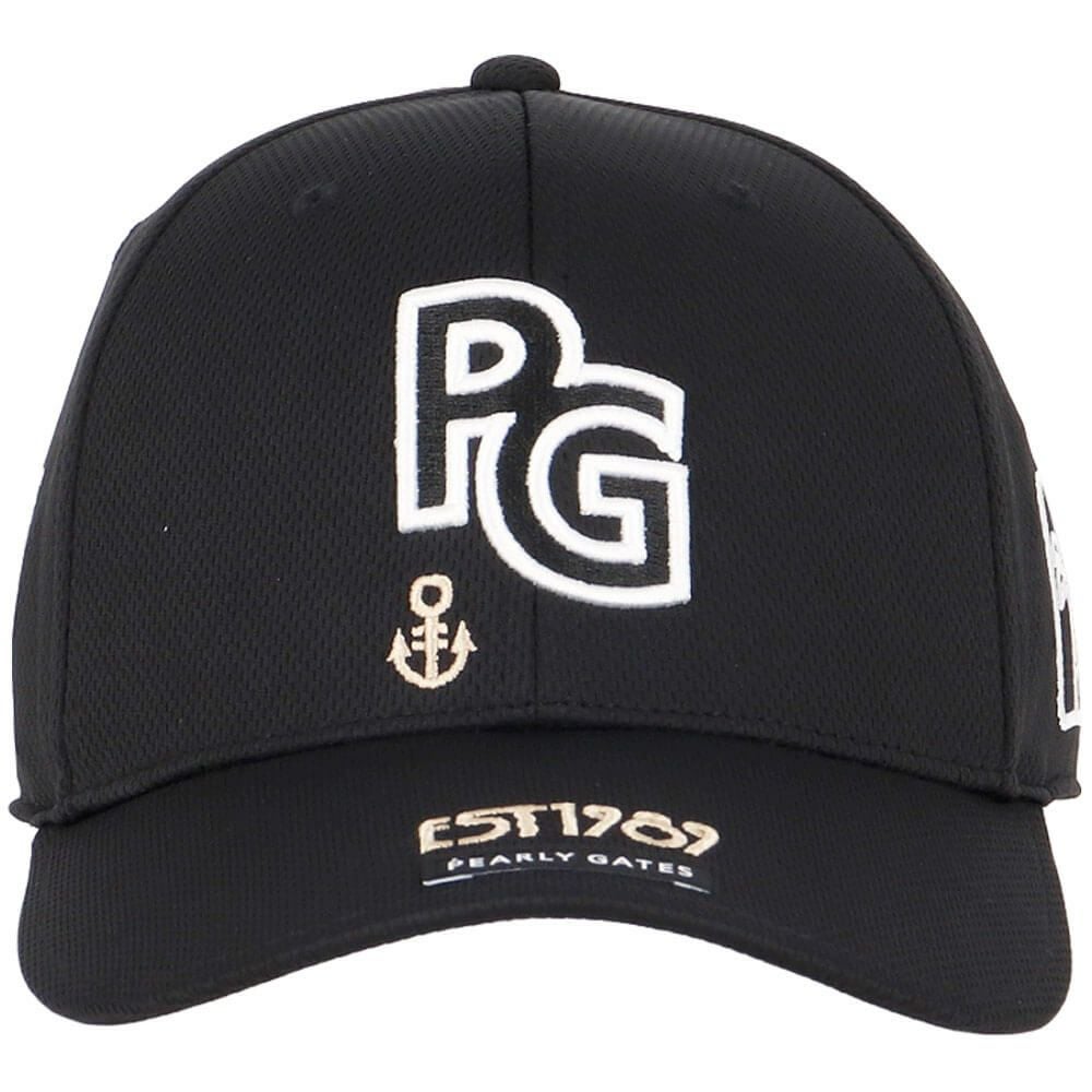 パーリーゲイツ PEARLY GATES　PGロゴ ベーシック キャップ 053-5287821 010 ブラック　2025年モデル 詳細2