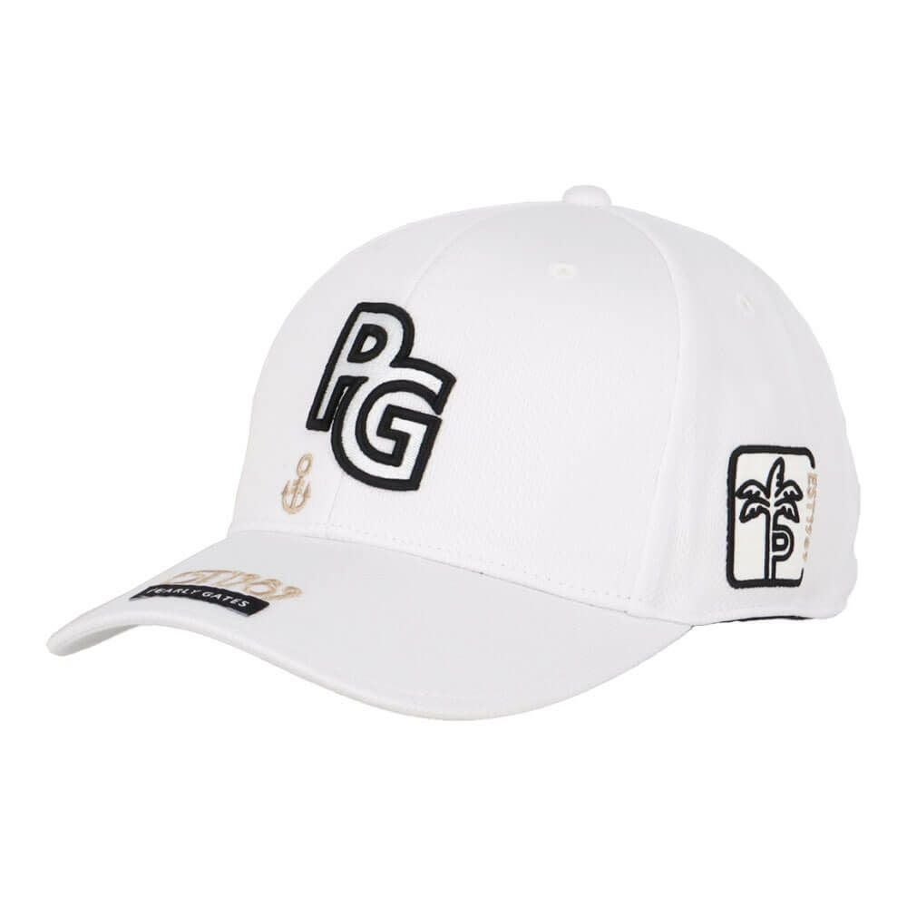 パーリーゲイツ PEARLY GATES　PGロゴ ベーシック キャップ 053-5287821 030 ホワイト　2025年モデル ホワイト
