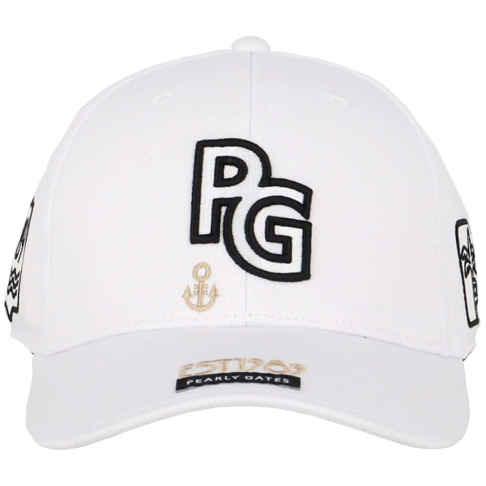 パーリーゲイツ PEARLY GATES　PGロゴ ベーシック キャップ 053-5287821 030 ホワイト　2025年モデル 詳細1