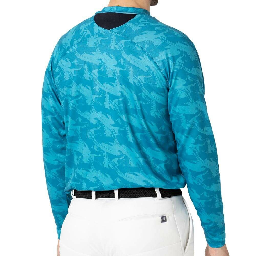 フットジョイ FootJoy　メンズ 総柄プリント 長袖 モックネックシャツ FJ-F24-S03　2024年モデル 詳細2