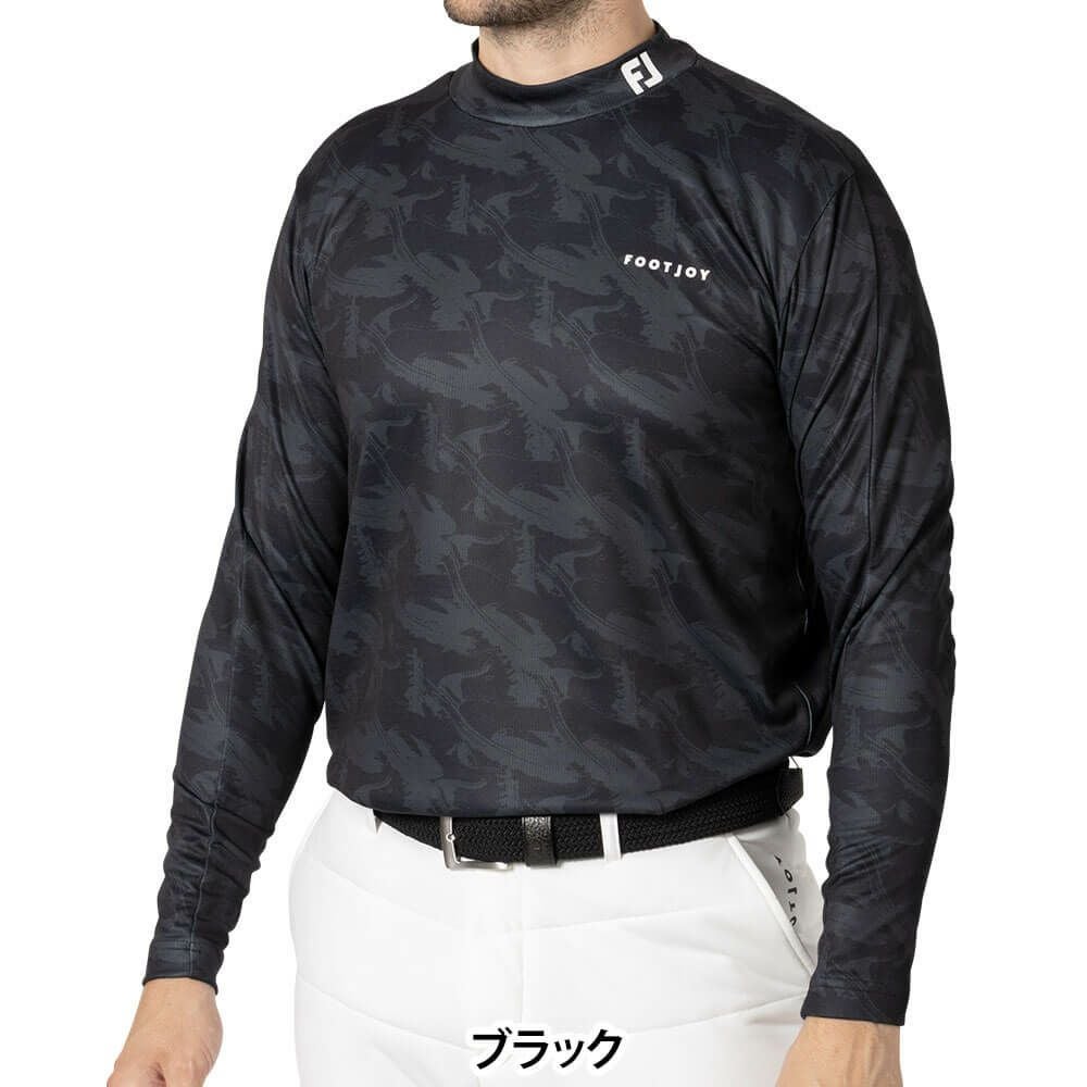 フットジョイ FootJoy メンズ 総柄プリント 長袖 モックネックシャツ