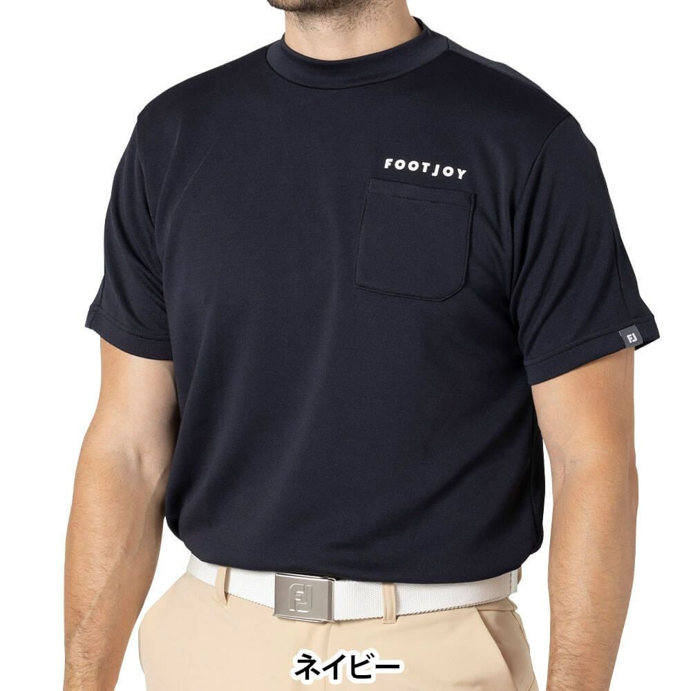 フットジョイ FootJoy メンズ ロゴプリント 半袖 モックネックシャツ FJ-F24-S05 2024年モデル