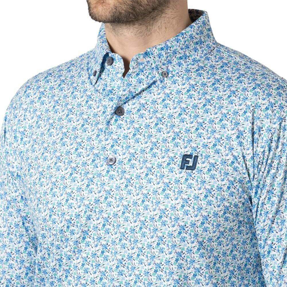 フットジョイ FootJoy　メンズ フラワープリント 長袖 ボタンダウン ポロシャツ FJ-F24-S10　2024年モデル 詳細3