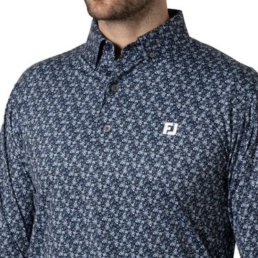 フットジョイ FootJoy　メンズ フラワープリント 長袖 ボタンダウン ポロシャツ FJ-F24-S10　2024年モデル 詳細9