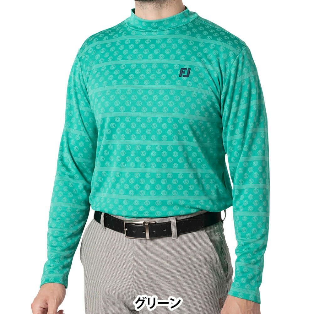 フットジョイ FootJoy メンズ ロゴジャカード 長袖 モックネックシャツ FJ-F24-S11 2024年モデル