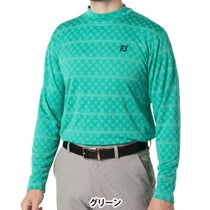フットジョイ FootJoy　メンズ ロゴジャカード 長袖 モックネックシャツ FJ-F24-S11　2024年モデル