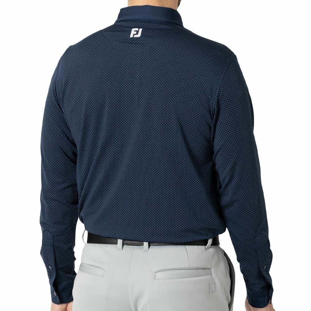 フットジョイ FootJoy　メンズ ストレッチ ドット柄 長袖 ポロシャツ FJ-F24-S15　2024年モデル 詳細2