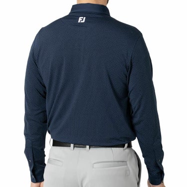 フットジョイ FootJoy　メンズ ストレッチ ドット柄 長袖 ポロシャツ FJ-F24-S15　2024年モデル 詳細2