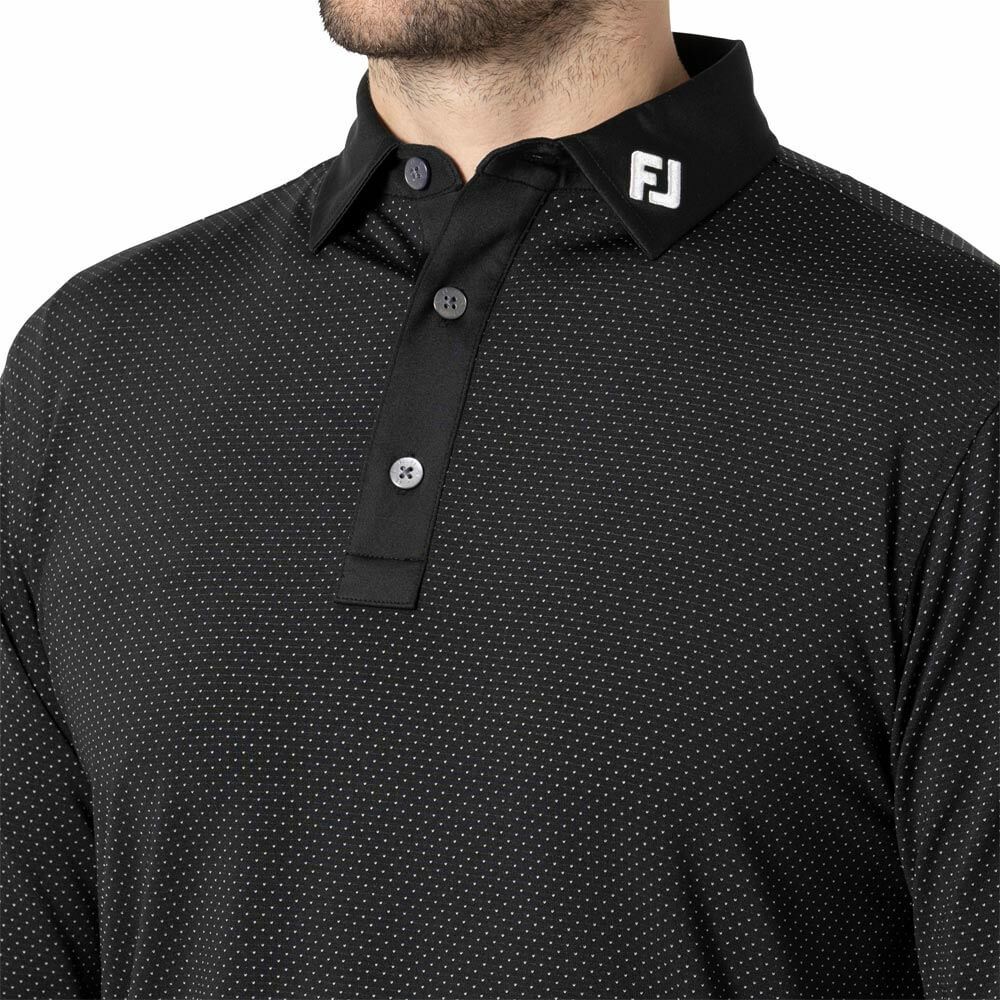 フットジョイ FootJoy メンズ ストレッチ ドット柄 長袖 ポロシャツ FJ