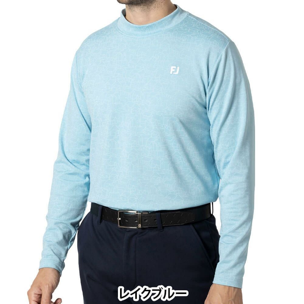 フットジョイ FootJoy メンズ 保温 総柄プリント 長袖 モックネックシャツ FJ-F24-S17 2024年モデル