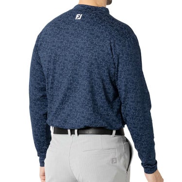 フットジョイ FootJoy　メンズ 保温 総柄プリント 長袖 モックネックシャツ FJ-F24-S17　2024年モデル 詳細4