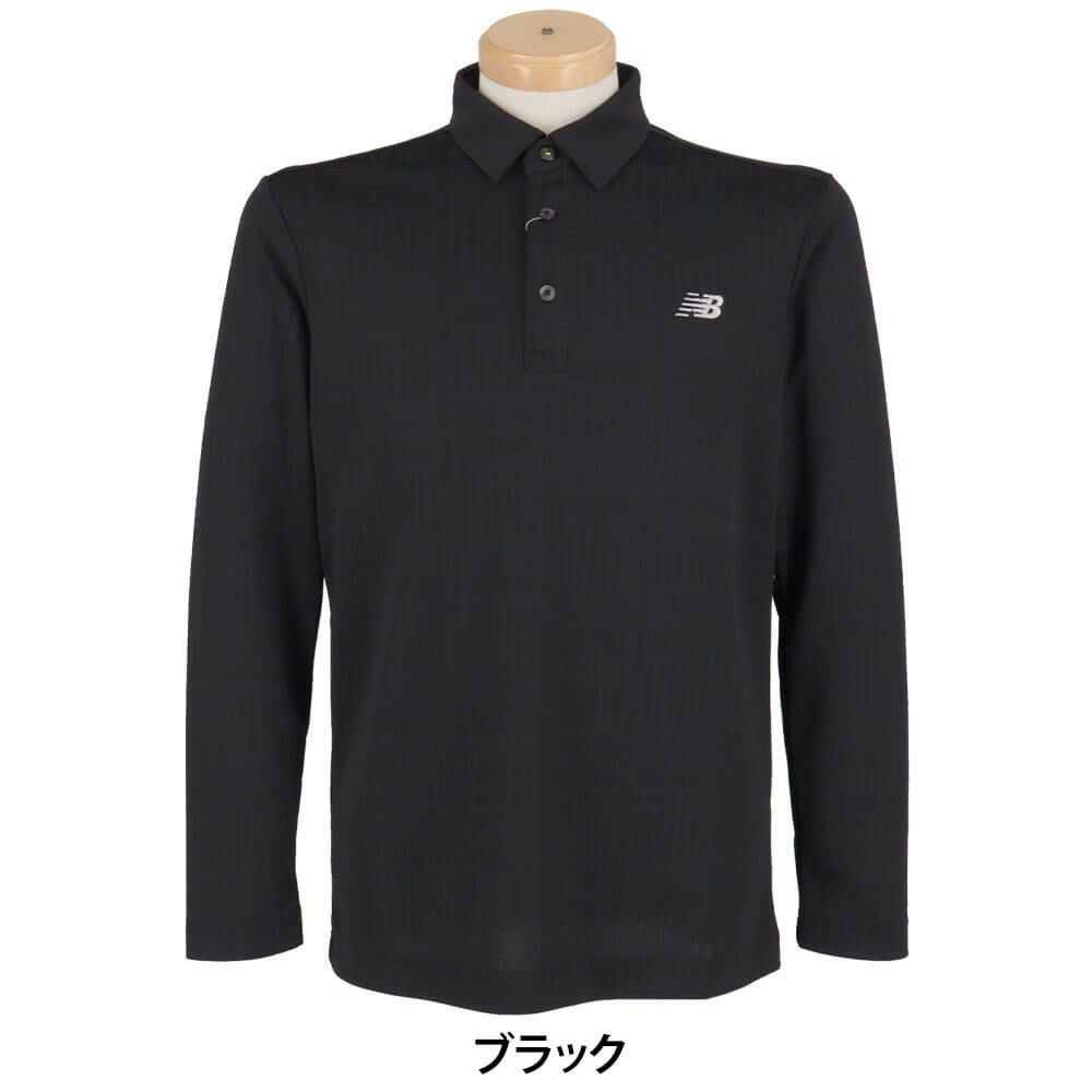 ニューバランスゴルフ　メンズ ロゴグレンチェック ジャカード 長袖 ポロシャツ 012-5269002　2025年モデル 詳細1 詳細2