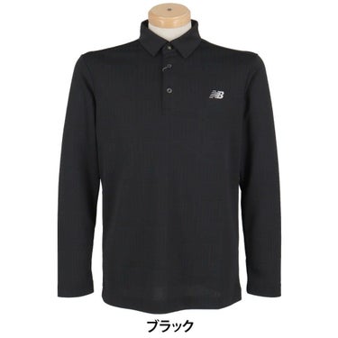 ニューバランスゴルフ　メンズ ロゴグレンチェック ジャカード 長袖 ポロシャツ 012-5269002　2025年モデル 詳細1 詳細2