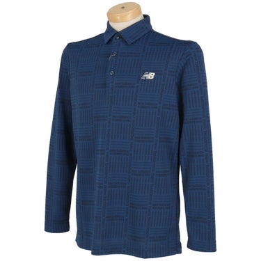 ニューバランスゴルフ　メンズ ロゴグレンチェック ジャカード 長袖 ポロシャツ 012-5269002　2025年モデル 詳細1 詳細14