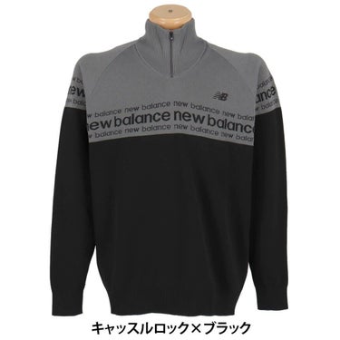 ニューバランスゴルフ　メンズ ダブルジャカード 長袖 ハーフジップ ニット プルオーバー 012-5270001　2025年モデル 詳細1 詳細2