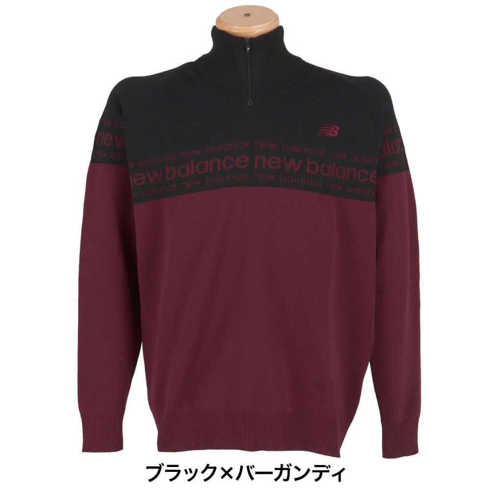 ニューバランスゴルフ　メンズ ダブルジャカード 長袖 ハーフジップ ニット プルオーバー 012-5270001　2025年モデル 詳細1 詳細10
