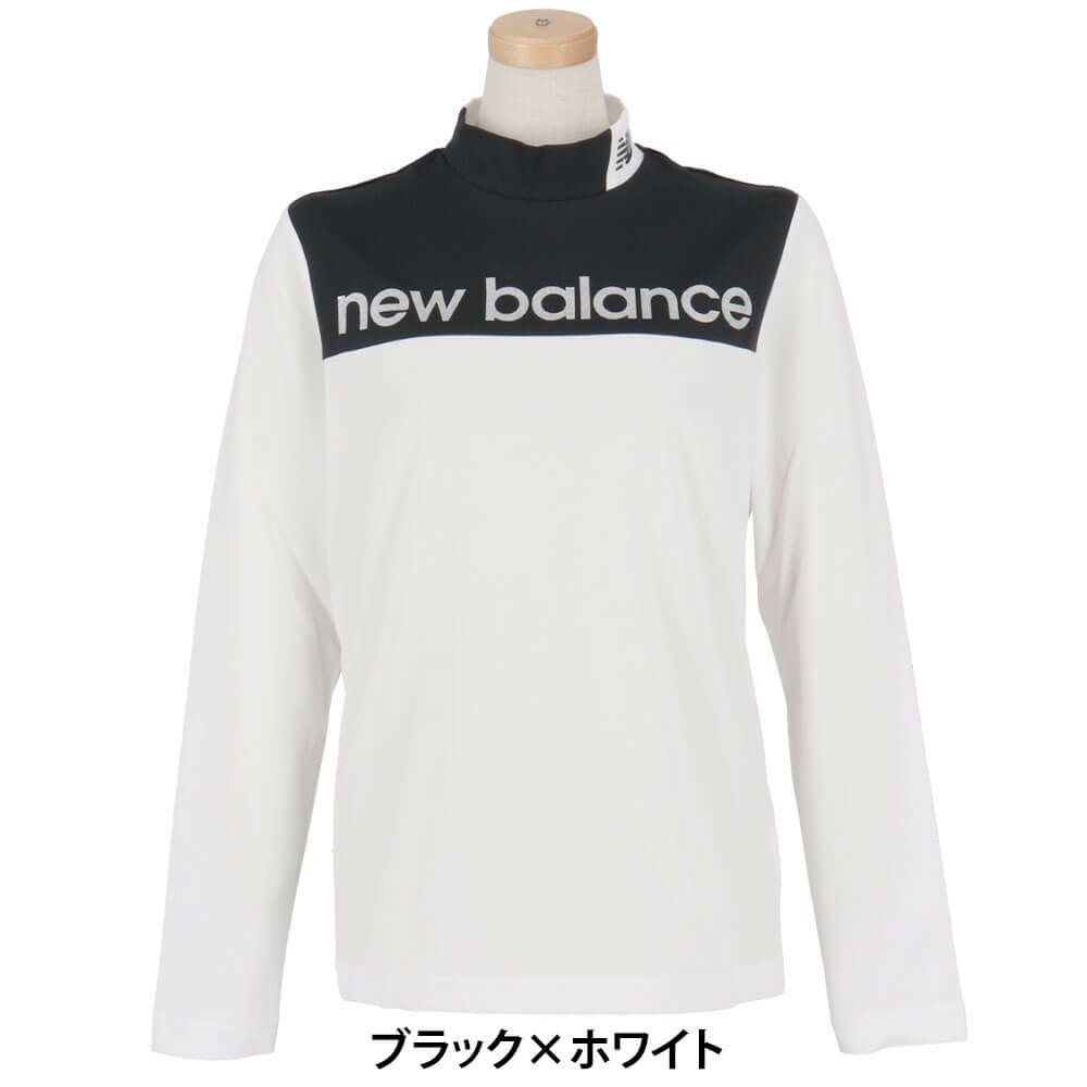 ニューバランスゴルフ　レディース 配色切替 長袖 モックネックシャツ 012-5267501　2025年モデル ブラック×ホワイト