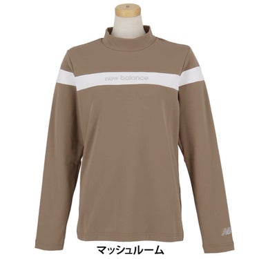 ニューバランスゴルフ　レディース チェストライン ストレッチ 長袖 モックネックシャツ 012-5267503　2025年モデル マッシュルーム