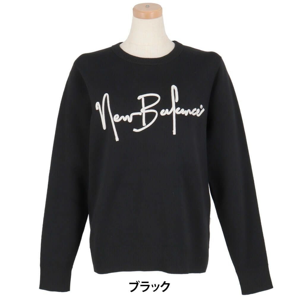 ニューバランスゴルフ　レディース ダブルジャカード 長袖 クルーネック セーター 012-5270502　2025年モデル ブラック