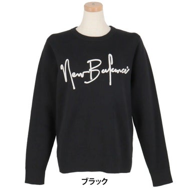 ニューバランスゴルフ　レディース ダブルジャカード 長袖 クルーネック セーター 012-5270502　2025年モデル ブラック