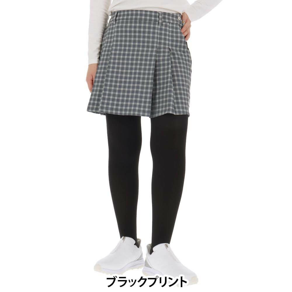 ニューバランスゴルフ　レディース 4WAYストレッチ 配色ライン プリーツ スカート 012-5234502　2025年モデル ブラックプリント