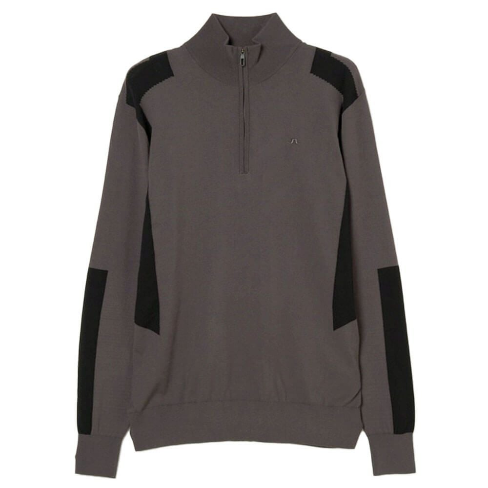 Jリンドバーグ J.LINDEBERG　メンズ ケンドリック 長袖 ニット ハーフジップ セーター 071-14915 018 チャコール　2025年モデル チャコール