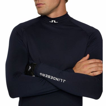 Jリンドバーグ J.LINDEBERG　メンズ 長袖 ハイネック シャツ 071-24911 098 ネイビー　2025年モデル ネイビー 詳細3