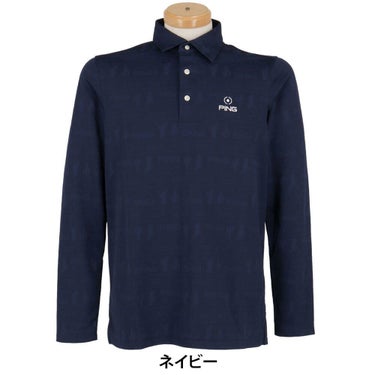 ピン PING　メンズ 長袖 ポロシャツ 621-4261801　2024年モデル ネイビー