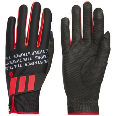 アディダス adidas　PALMWRAP WARM パームラップ ウォーム ペア 両手用 メンズ ゴルフグローブ JUT48 JM6723 ブラック/ルーシッドレッド　2025年モデル ブラック/ルーシッドレッド