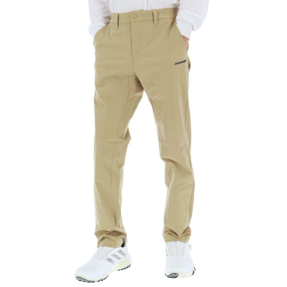 新品 パーリーゲイツ ジャックバニー ポリエステルツイルパンツ(5)L/ベージュ ジャックバニー Jack Bunny!! メンズ 撥水 ロゴ刺繍 ツイル ロング