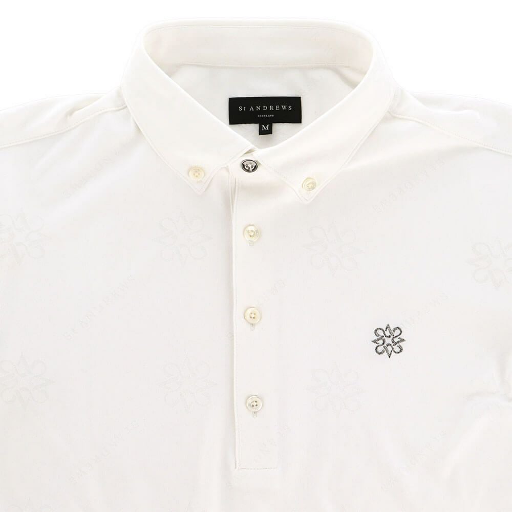 セントアンドリュース St ANDREWS　メンズ ロゴケルトジャガード無地 長袖 ボタンダウン ポロシャツ 042-5261951　2025年モデル 詳細6