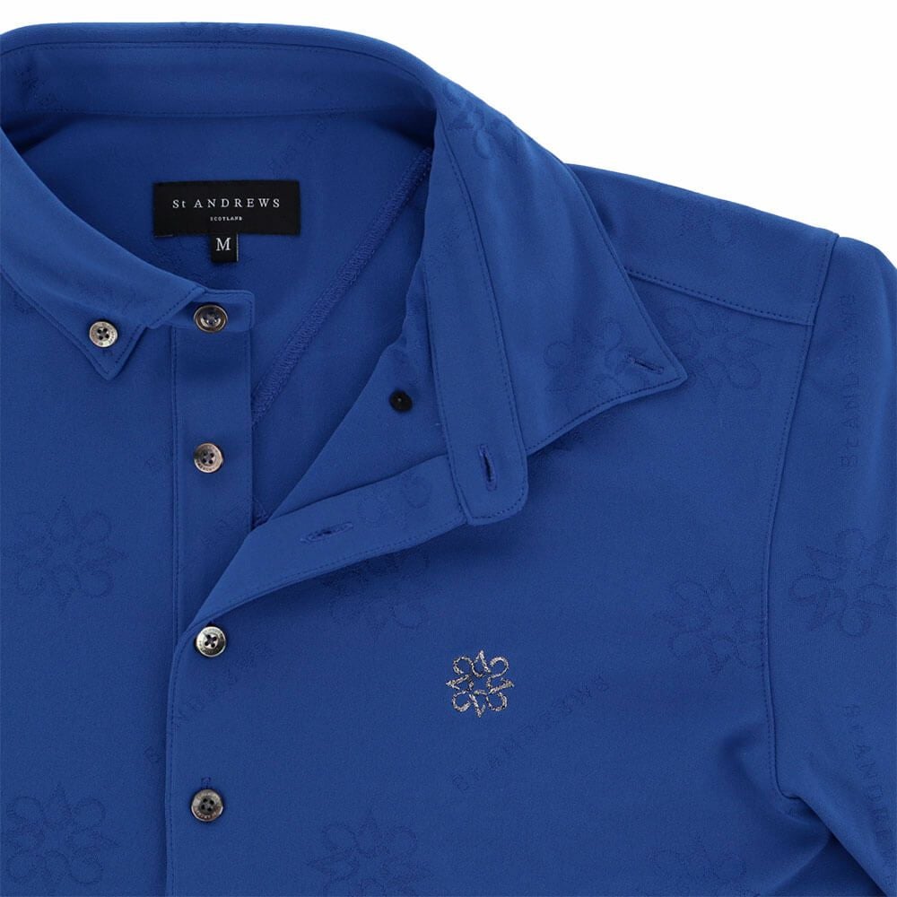 セントアンドリュース St ANDREWS　メンズ ロゴケルトジャガード無地 長袖 ボタンダウン ポロシャツ 042-5261951　2025年モデル 詳細11