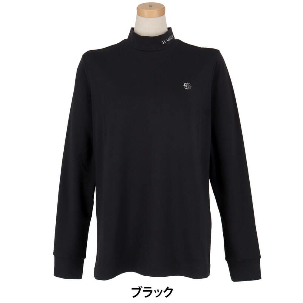 セントアンドリュース St ANDREWS　レディース ベア天竺 長袖 ハイネック シャツ 043-5266952　2025年モデル ブラック