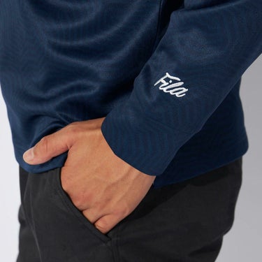 フィラ FILA　メンズ ロゴプリント 裏起毛 長袖 ポロシャツ 784-508　2024年モデル 詳細5