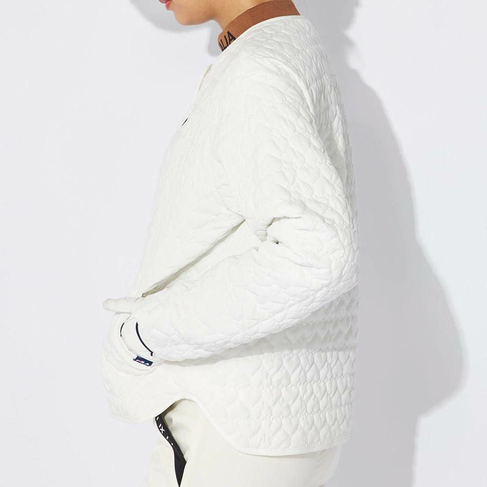 フィラ FILA　レディース ハート柄キルト 中綿 カーディガン 794-261　2024年モデル 詳細2